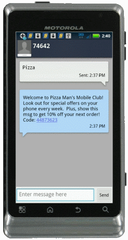 Mobile Phone with Marketing Message