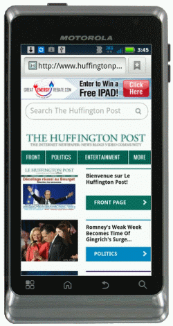 Mobile Phone with Display Ad